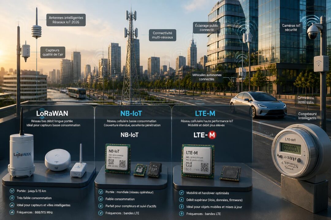 découvrez notre guide comparatif 2026 des réseaux iot lorawan, nb-iot et lte-m pour choisir la technologie la mieux adaptée à vos projets connectés.